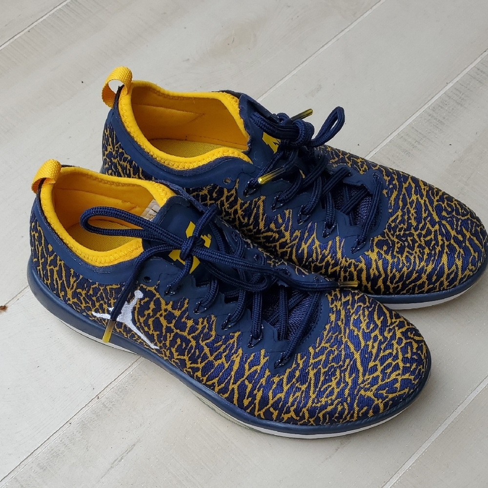 Jordan University Of MICHIGAN Athletic Sneakers with Crackle Design - Picture 2 of 10